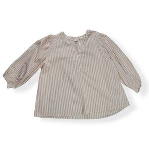 A new day Cream Striped Balloon Sleeves XXL